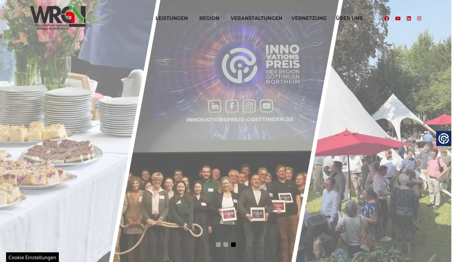 Website der Firma WRGN Wirtschaftsförderung Region Göttingen Northeim GmbH