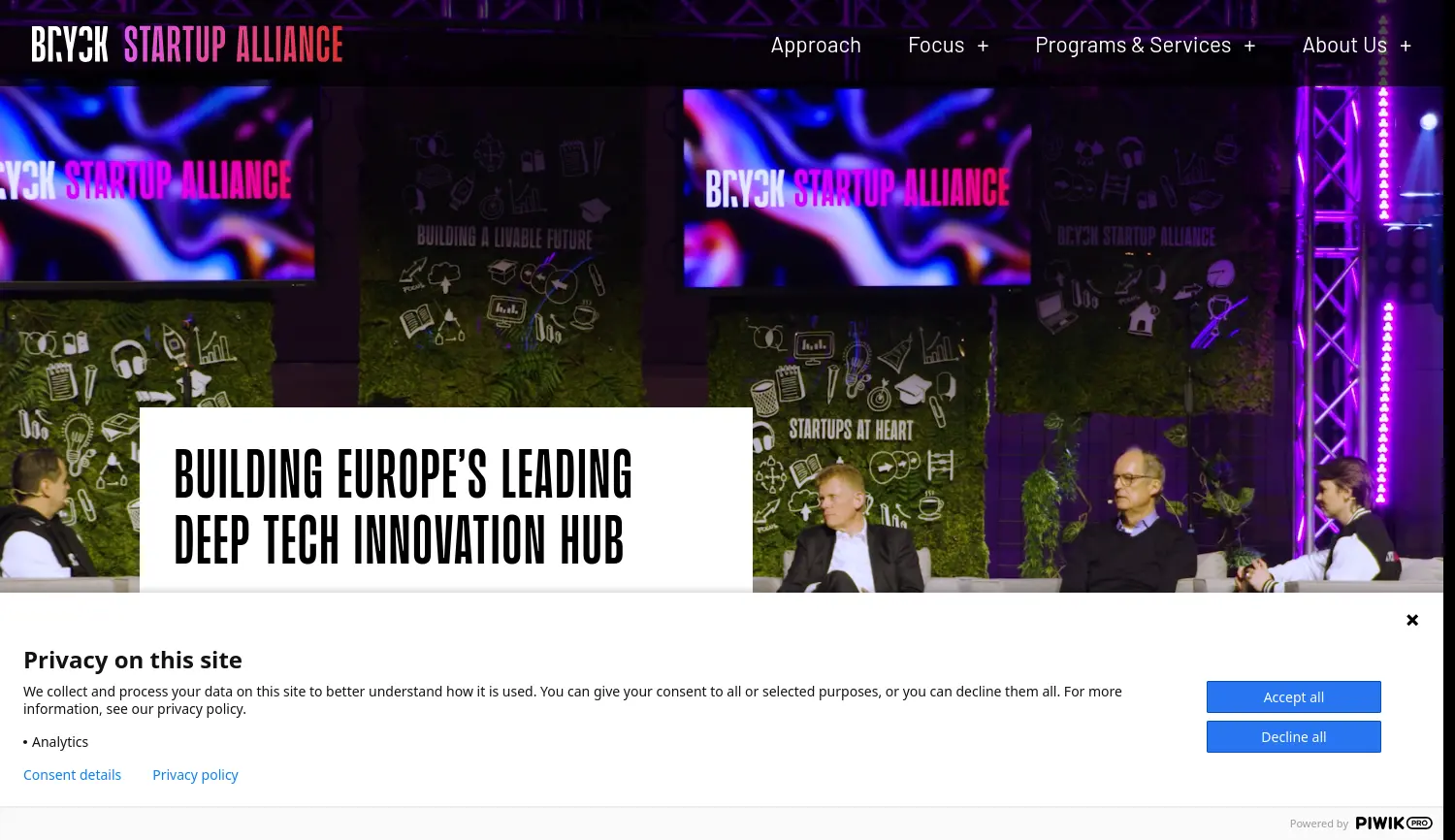 Website der Firma BRYCK Startup Alliance GmbH
