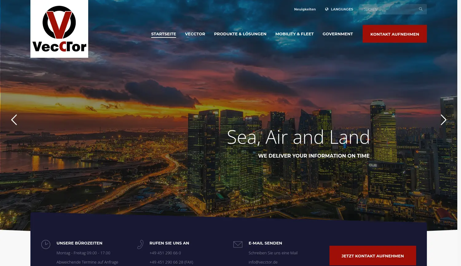 Website der Firma VecCtor GmbH