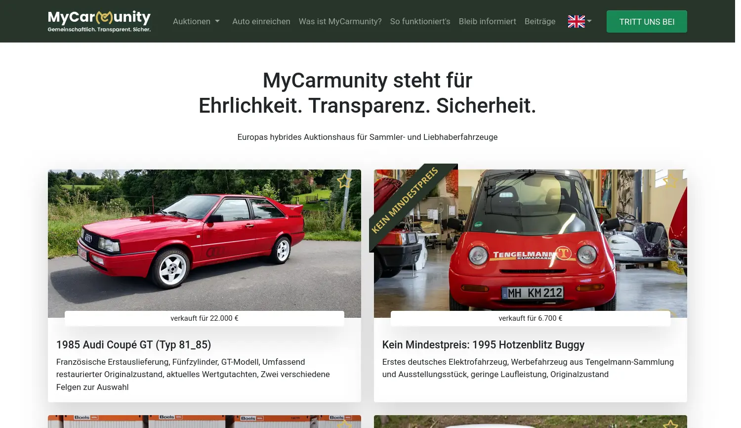 Website der Firma Europäische Auktionsgesellschaft mbH