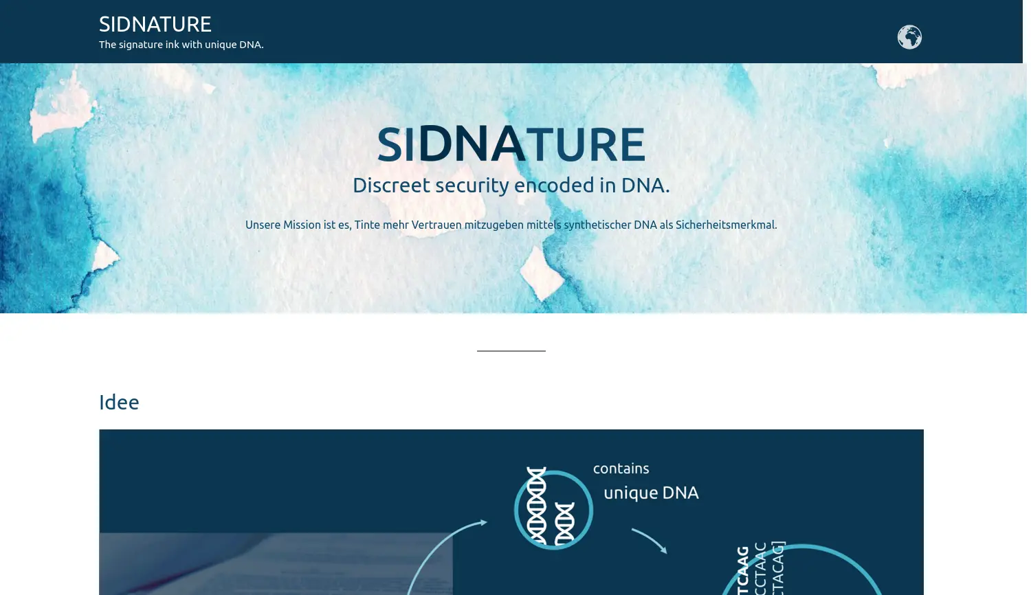 Website der Firma SIDNATURE