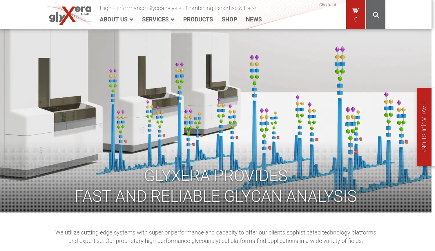 Website der Firma glyXera GmbH