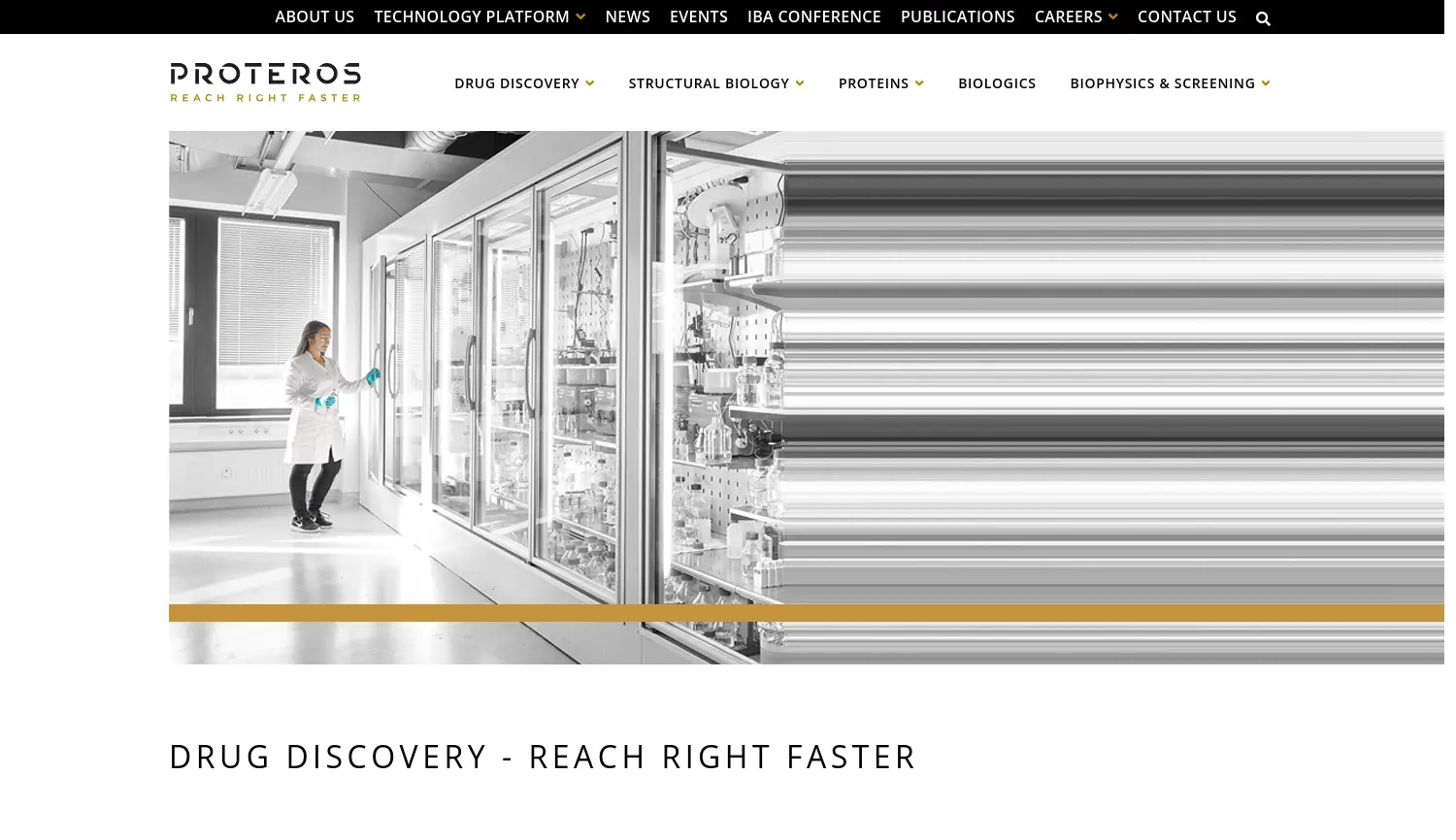 Website der Firma Proteros biostructures GmbH