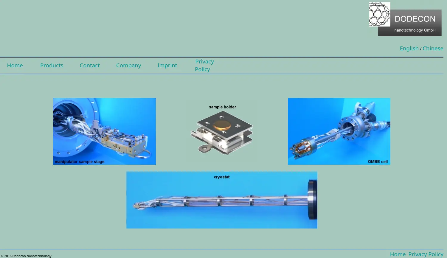 Website der Firma Dodecon Nanotechnology GmbH