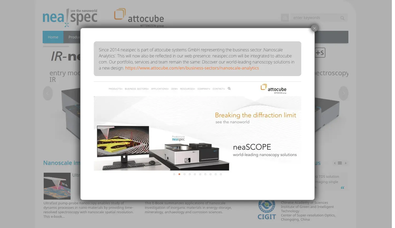 Website der Firma Neaspec GmbH