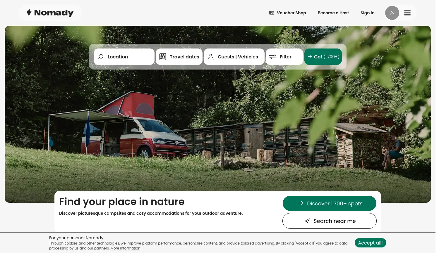 Website der Firma MyCabin UG