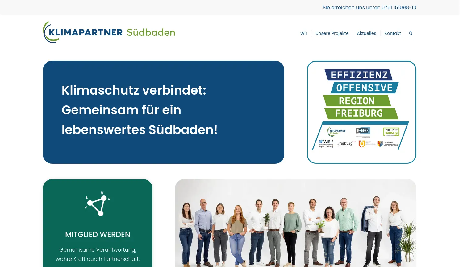 Website der Firma Klimapartner Südbaden e.V.