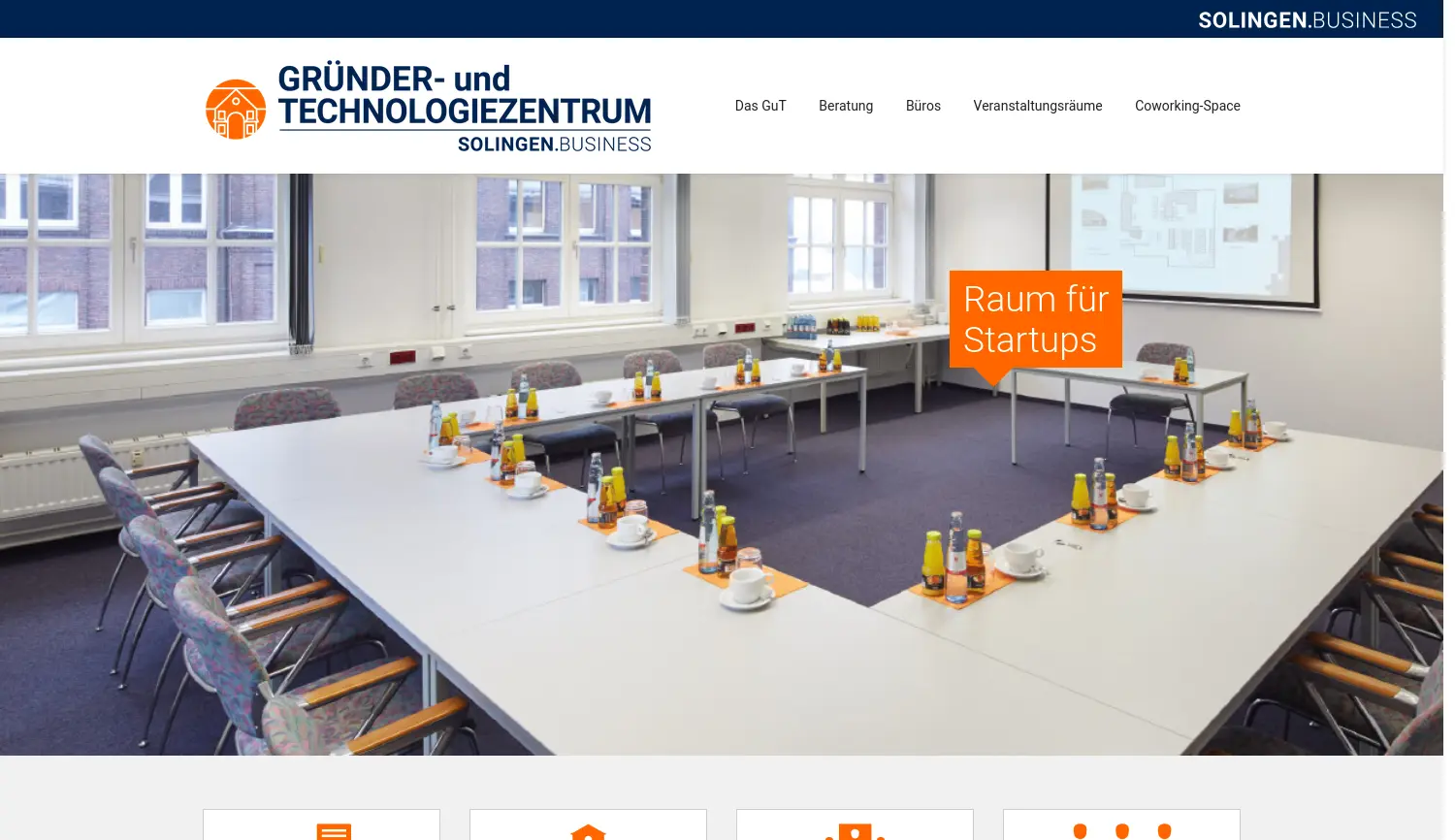 Website der Firma Gründer- und Technologiezentrum Solingen GmbH & Co. KG