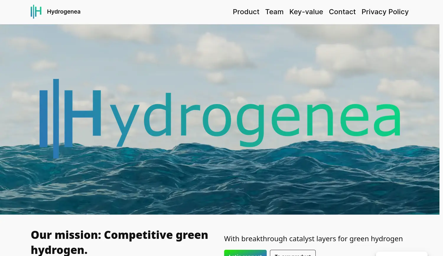 Website der Firma Hydrogenea GmbH