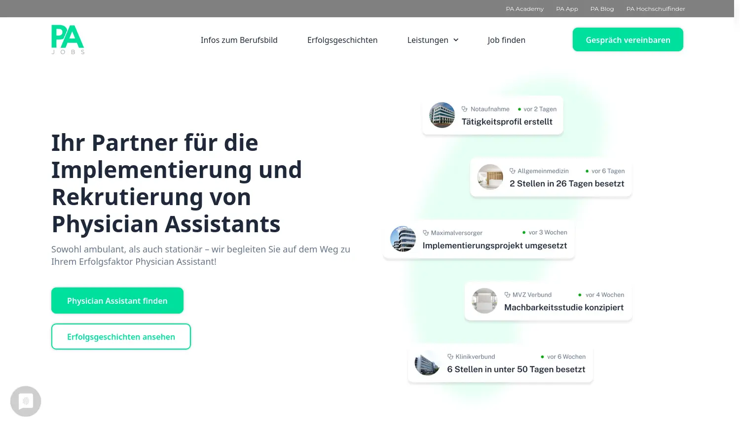 Website der Firma The PA Company GmbH