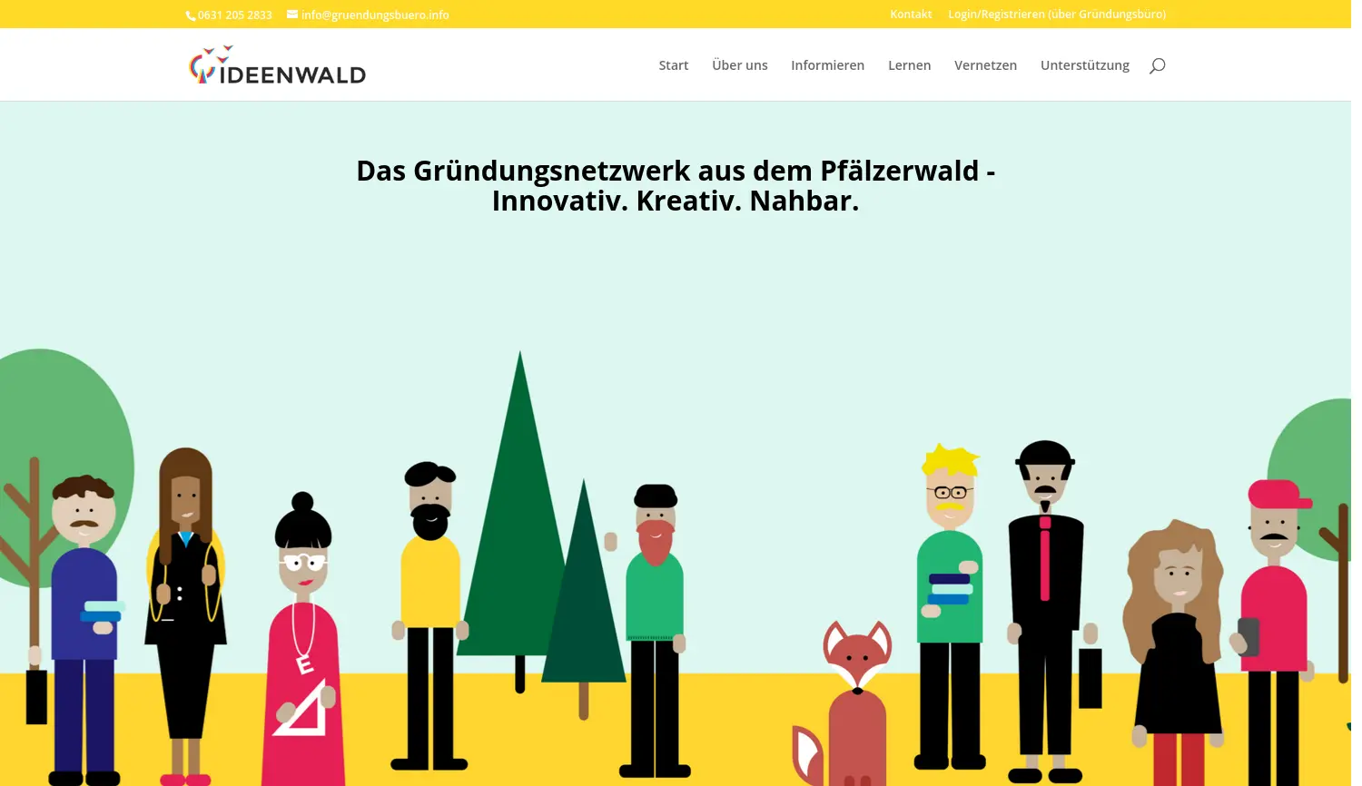 Website der Firma Gründungsbüro der RPTU & HS Kaiserslautern (Träger)