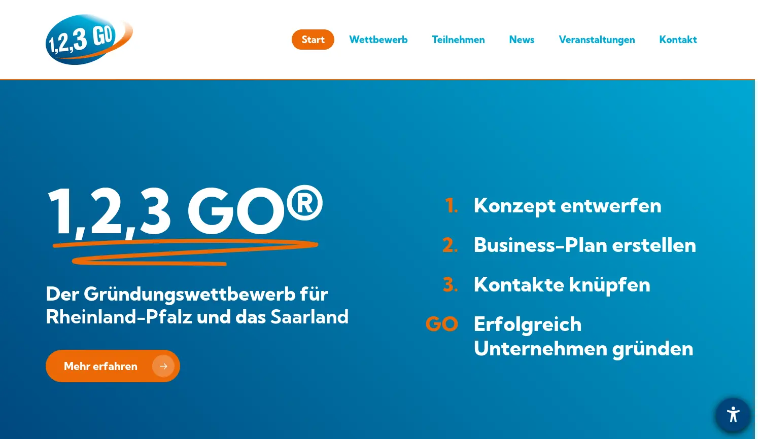 Website der Firma Business + Innovation Center Kaiserslautern GmbH