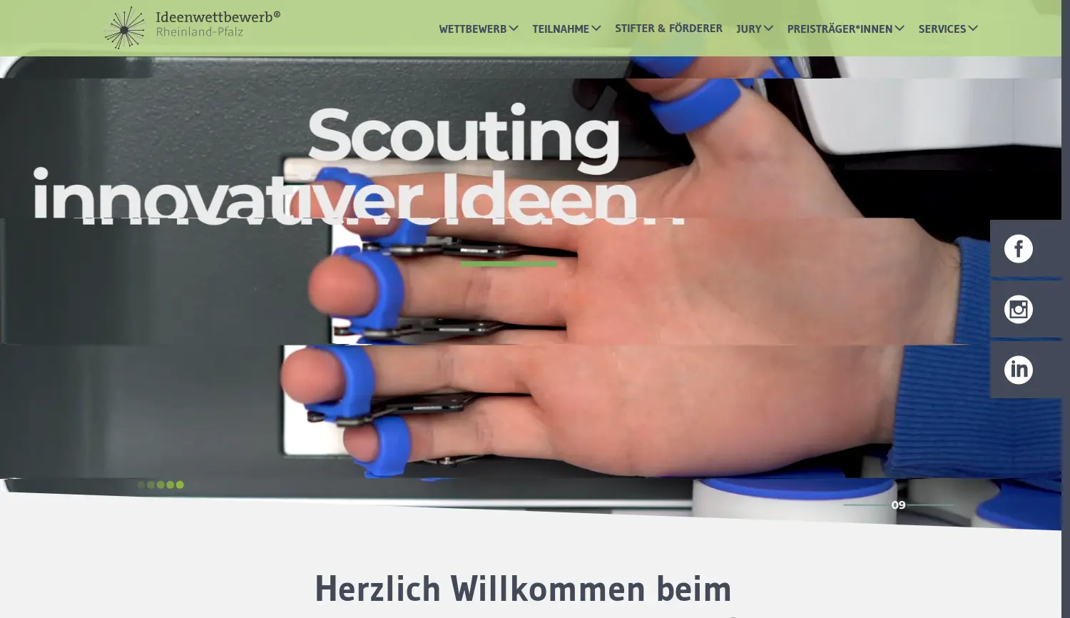 Website der Firma Ideenwettbewerb Rheinland-Pfalz