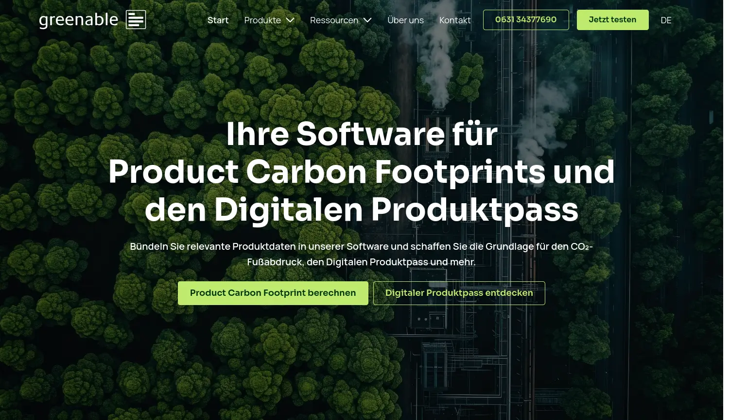 Website der Firma greenable GmbH