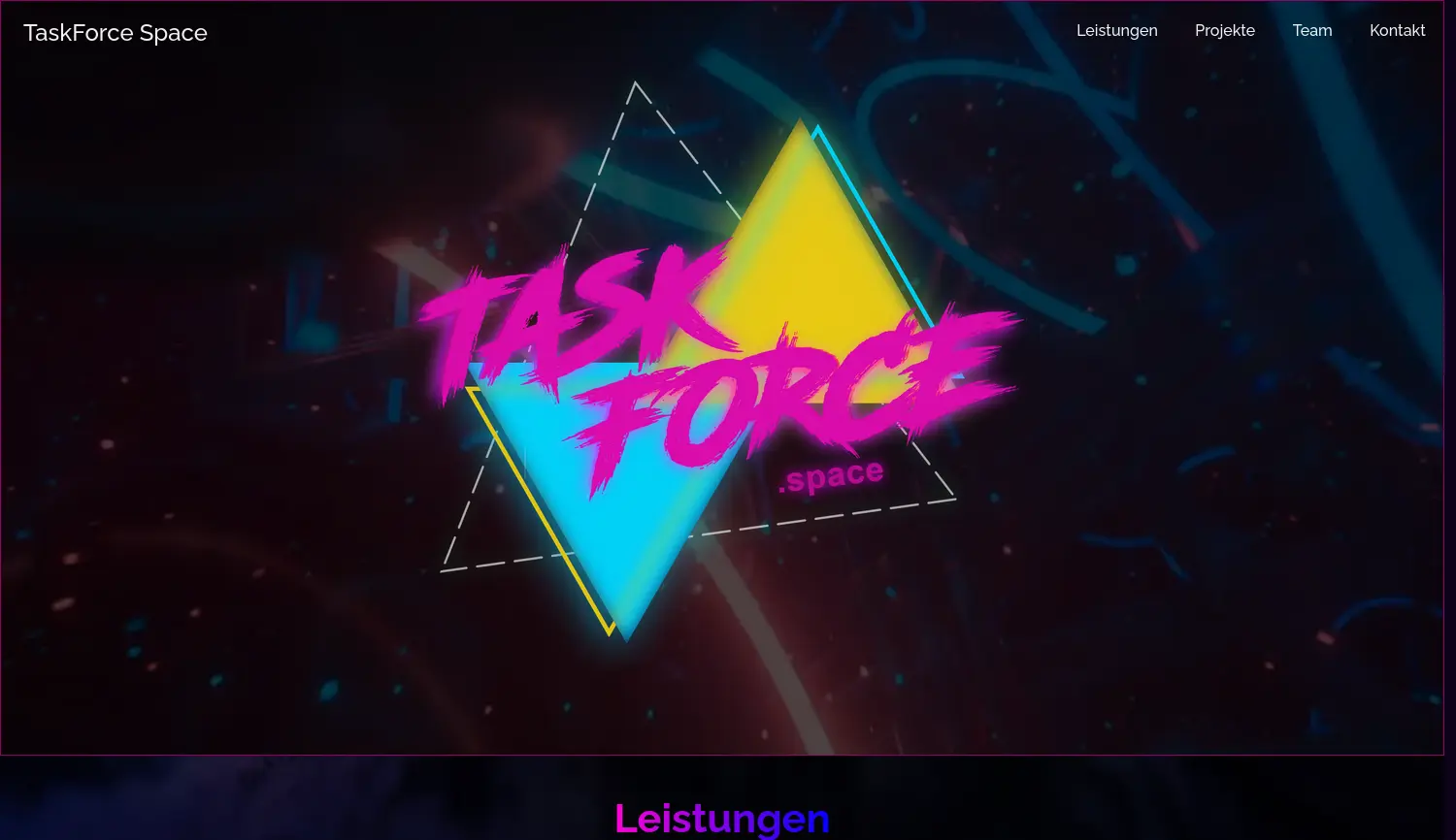 Website der Firma Taskforce Space GbR