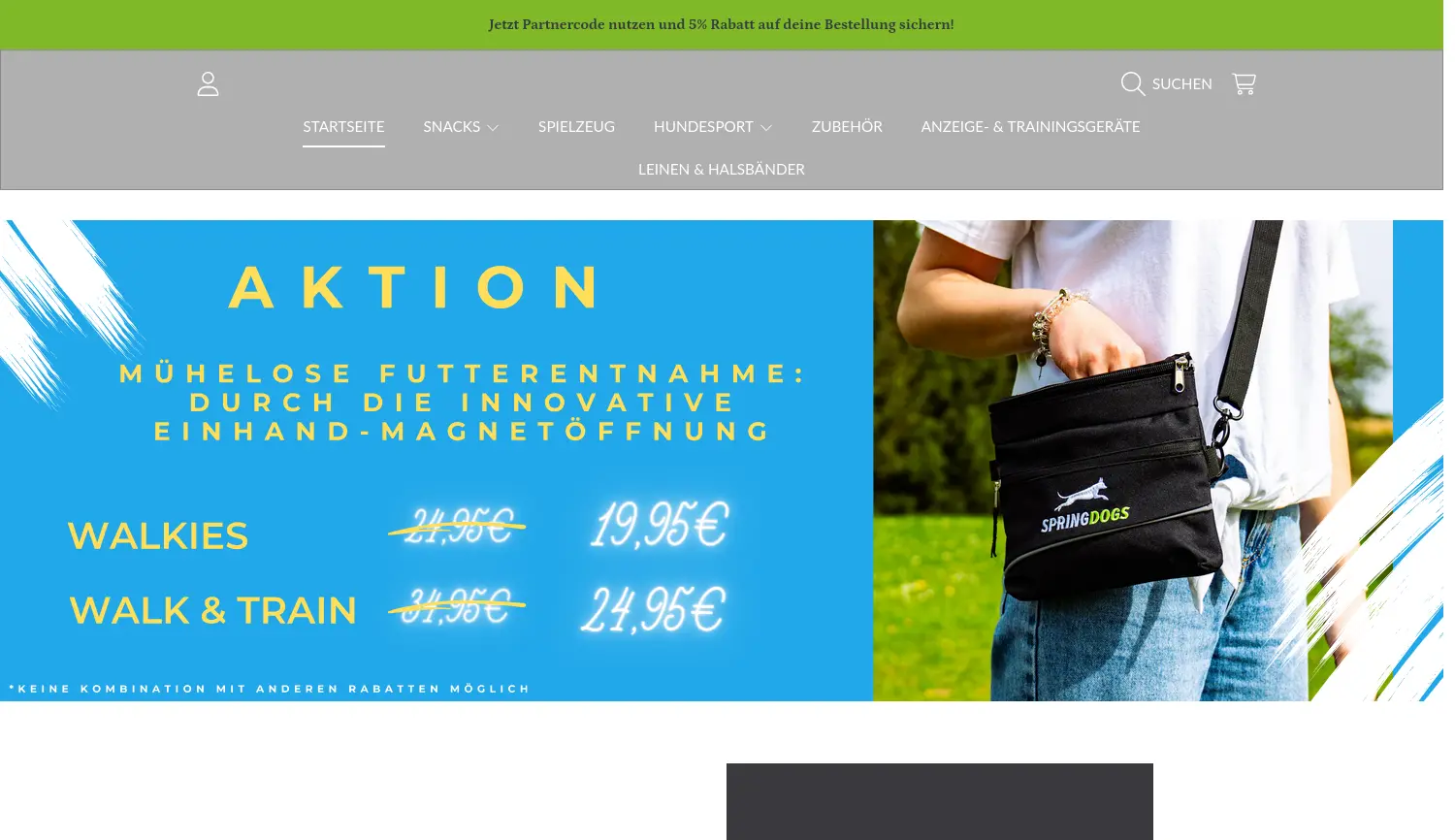 Website der Firma SpringDogs GmbH