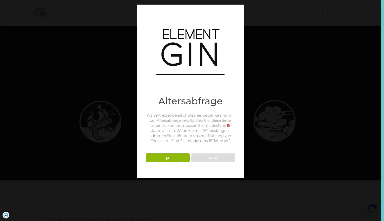 Website der Firma Element Spirits GbR