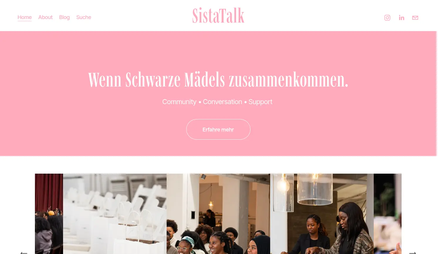 Website der Firma SistaTalk
