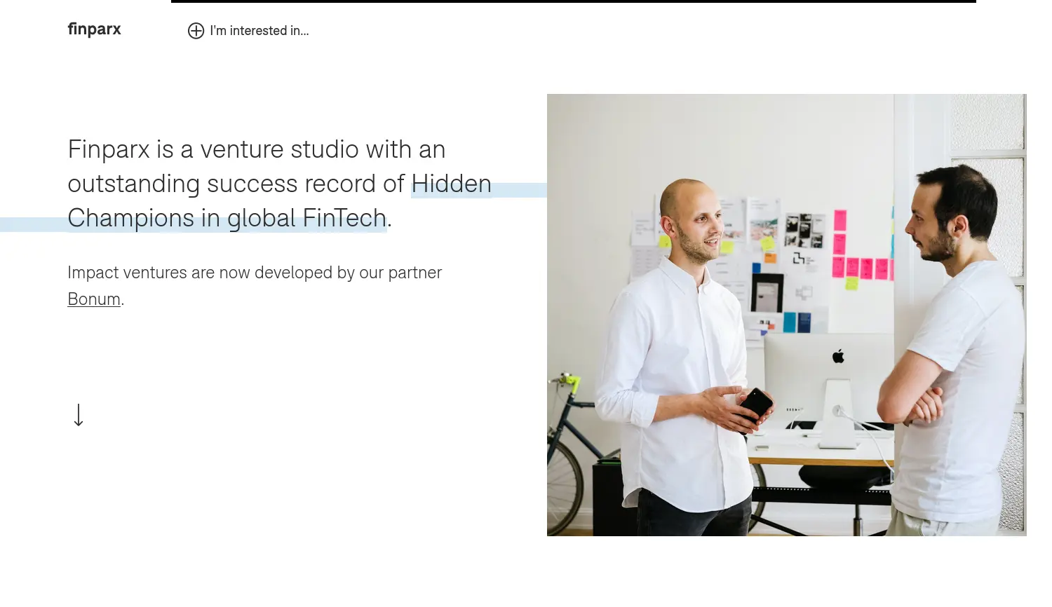 Website der Firma Finparx Holding GmbH