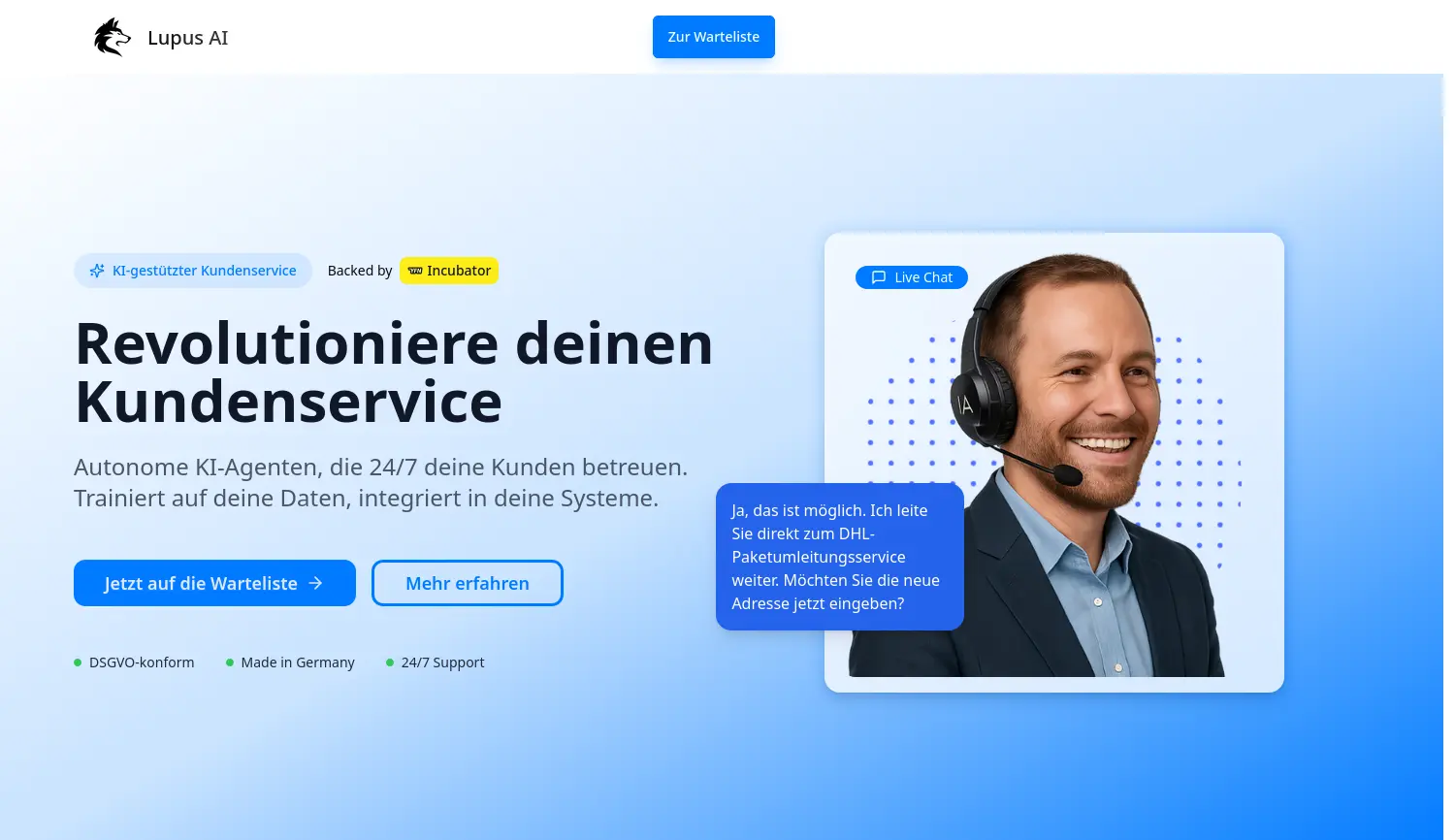 Website der Firma Lupus AI