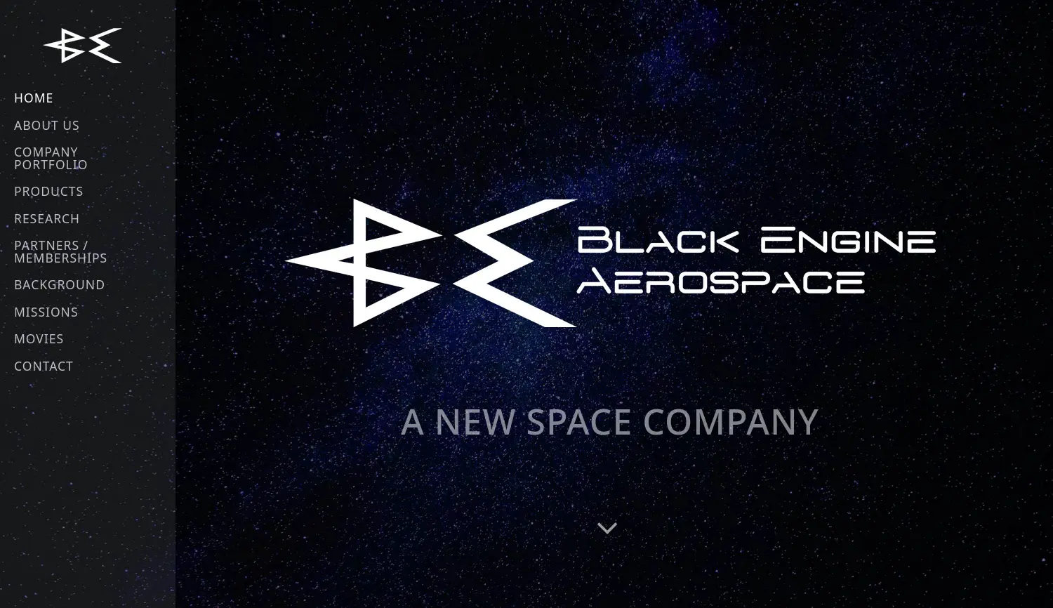 Website der Firma Black Engine Aerospace GmbH