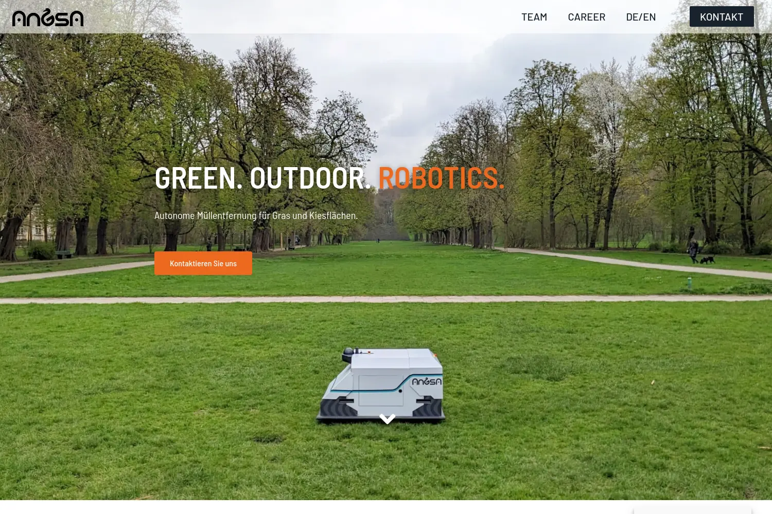 Website der Firma Angsa Robotics