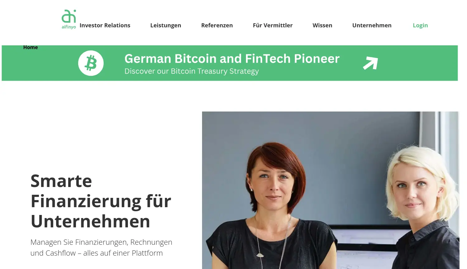 Website der Firma aifinyo AG