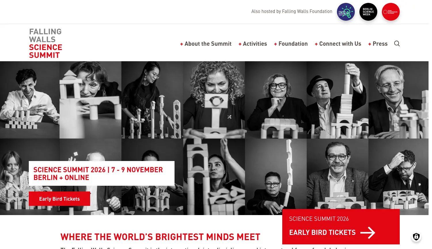 Website der Firma Falling Walls Foundation gGmbH