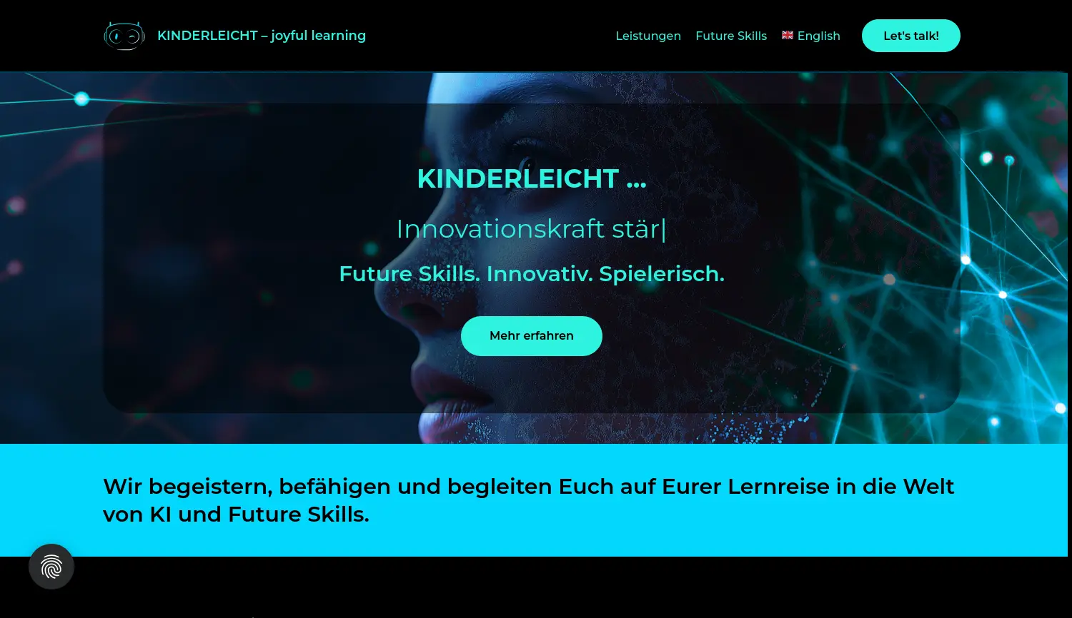 Website der Firma KINDERLEICHT, Kathrin Lichius