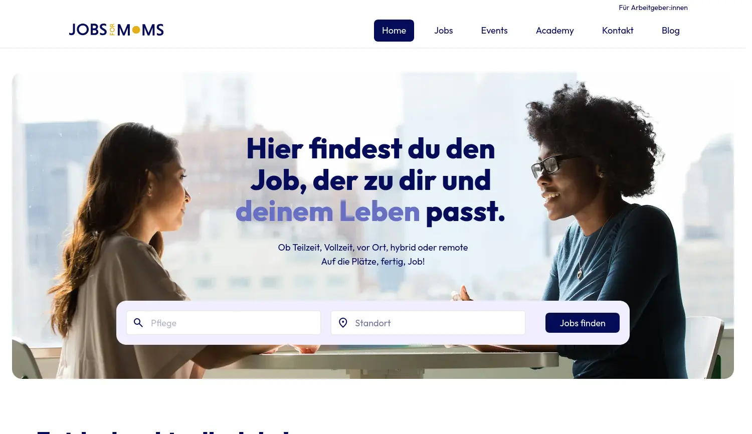 Website der Firma JOBS FOR MOMS UG (haftungsbeschränkt)