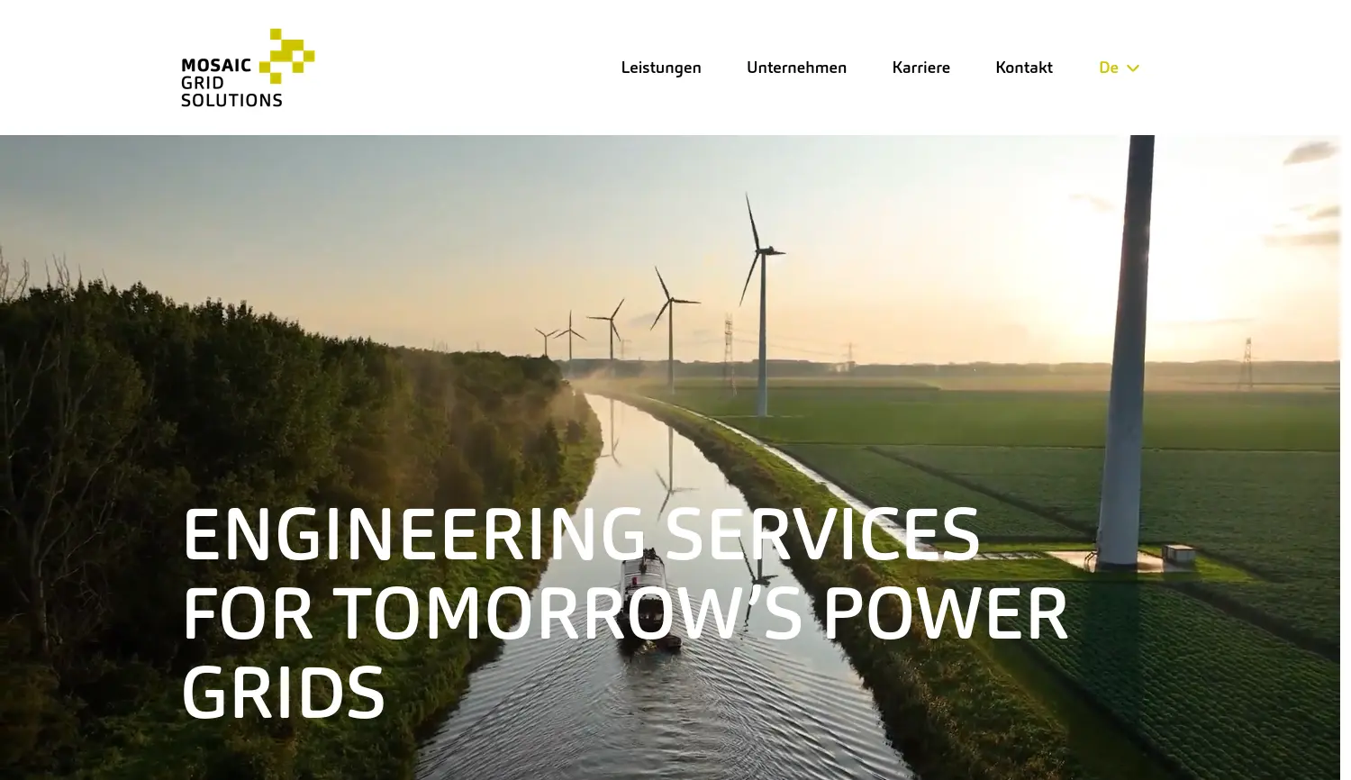 Website der Firma Mosaic Grid Solutions GmbH