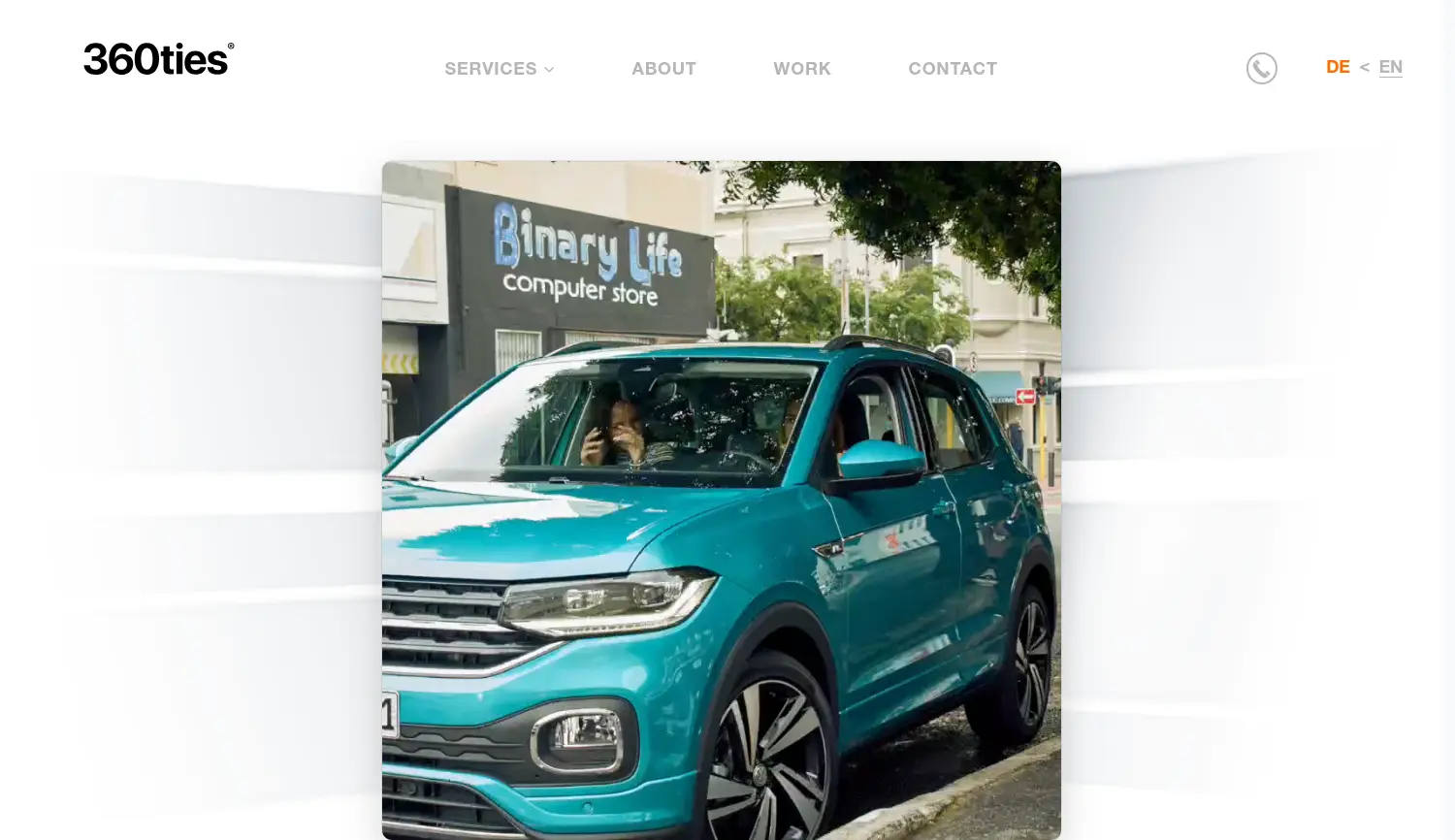 Website der Firma 360ties GmbH