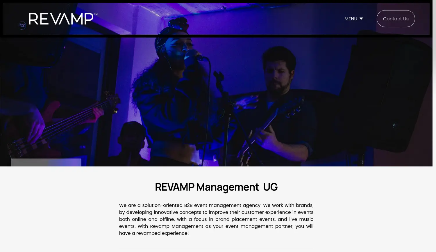 Website der Firma REVAMP Management UG (haftungsbeschränkt)