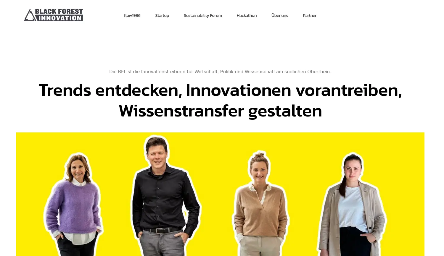Website der Firma Black Forest Innovation GmbH