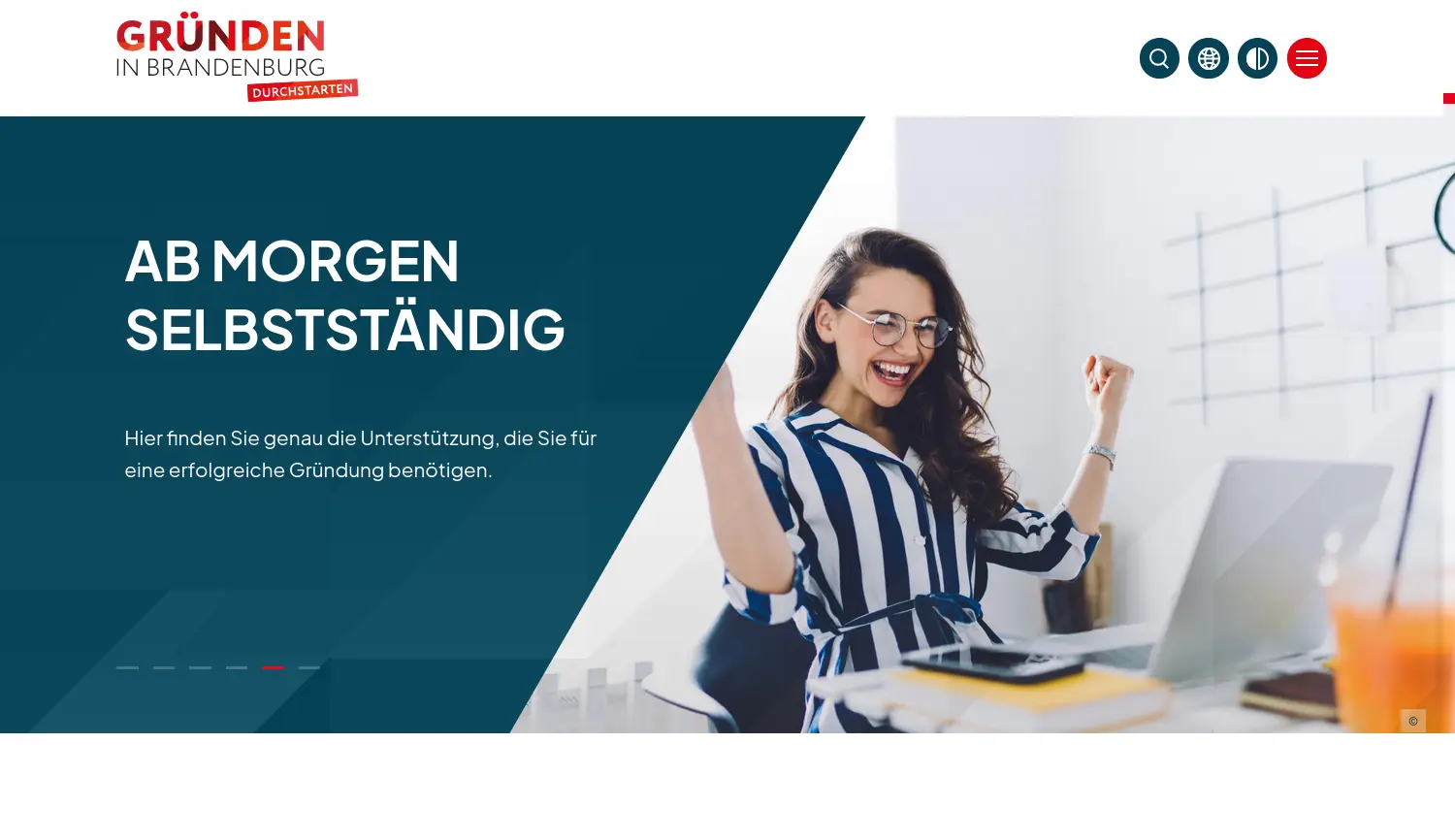 Website der Firma Wirtschaftsförderung Land Brandenburg GmbH (WFBB)