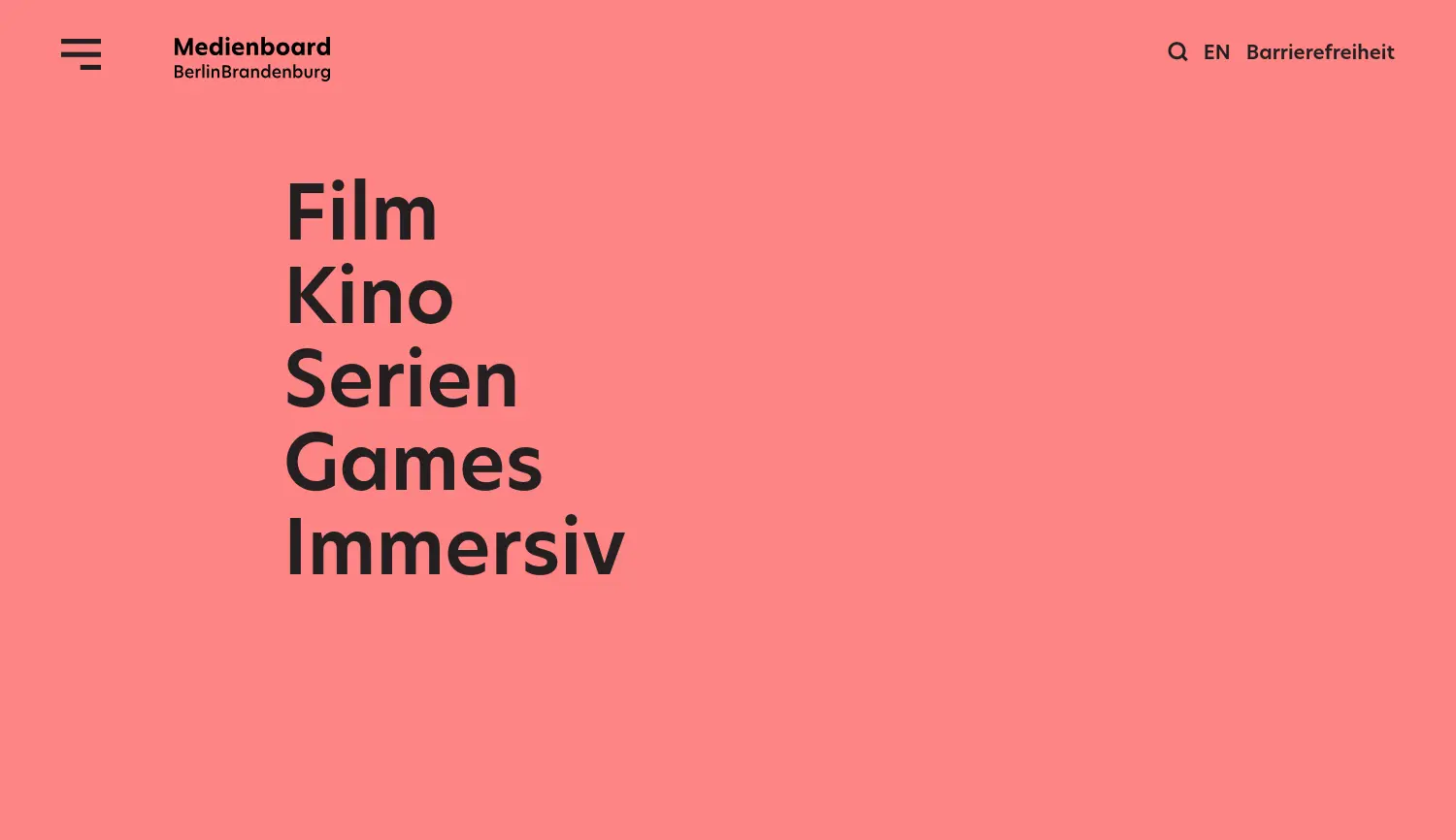 Website der Firma Medienboard Berlin-Brandenburg GmbH