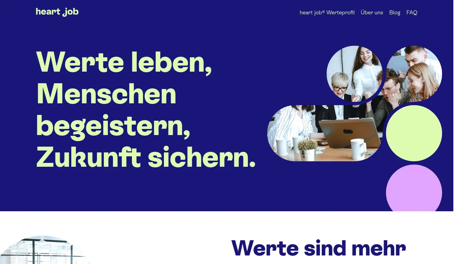 Website der Firma Heart Job GmbH