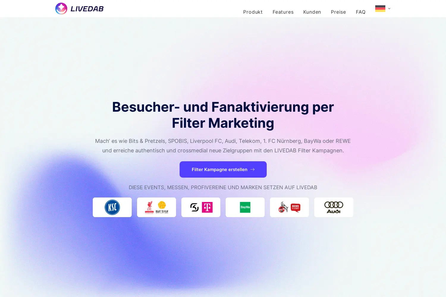 Website der Firma Livedab GmbH