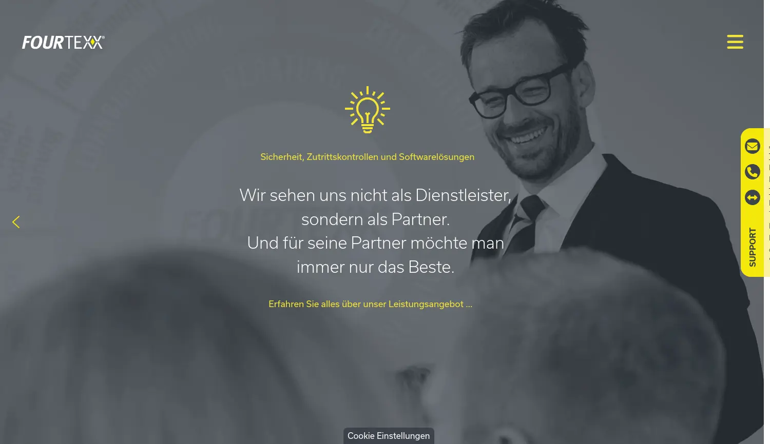 Website der Firma fourtexx GmbH