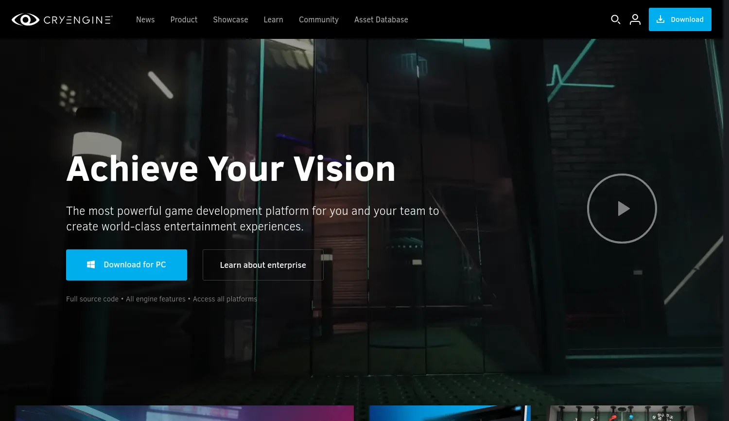 Website der Firma Crytek GmbH