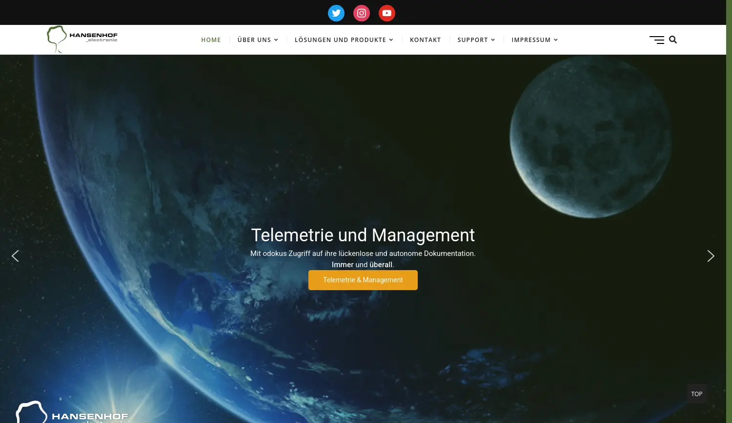 Website der Firma Hansenhof _electronic GmbH