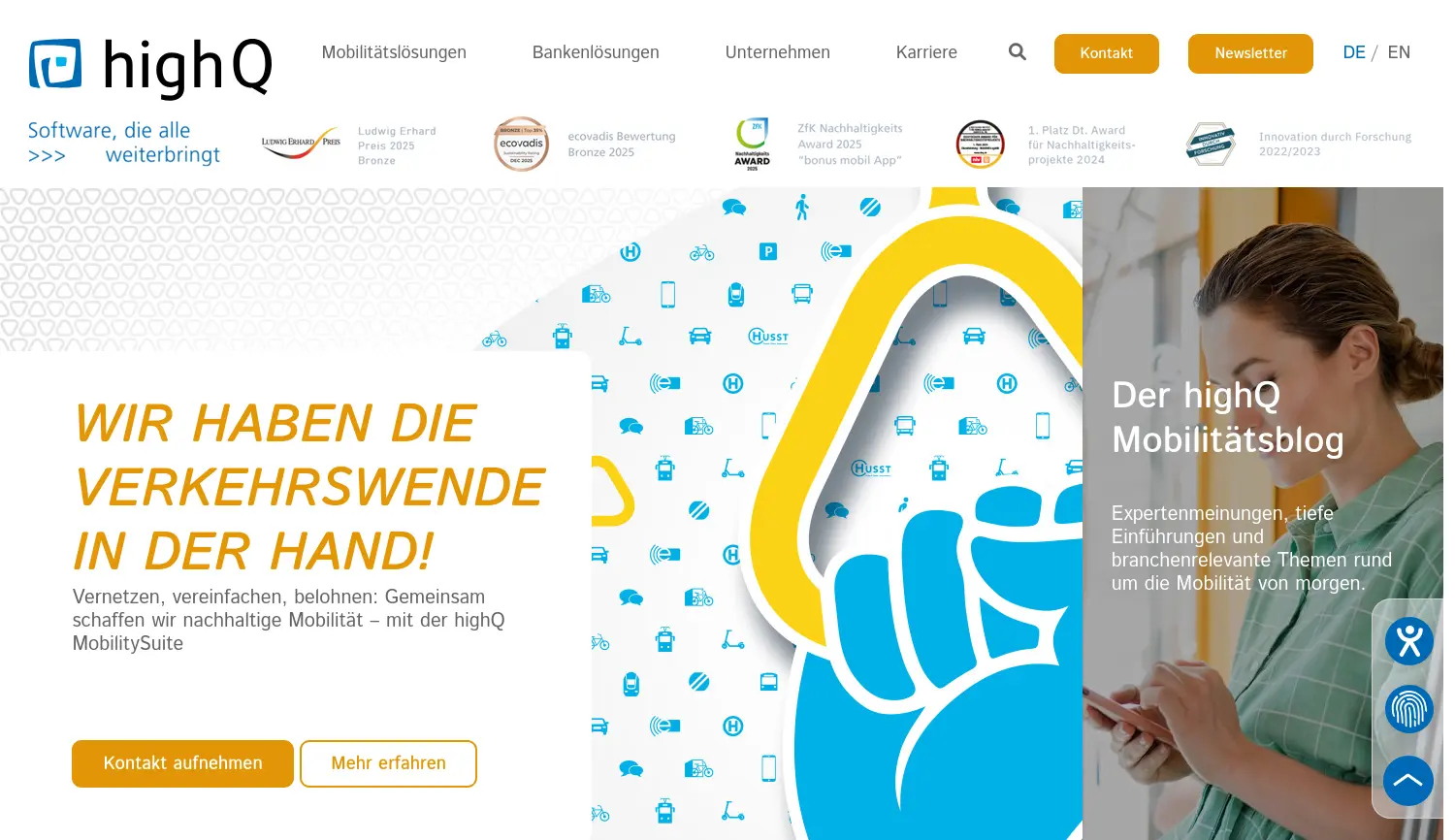 Website der Firma highQ Computerlösungen GmbH