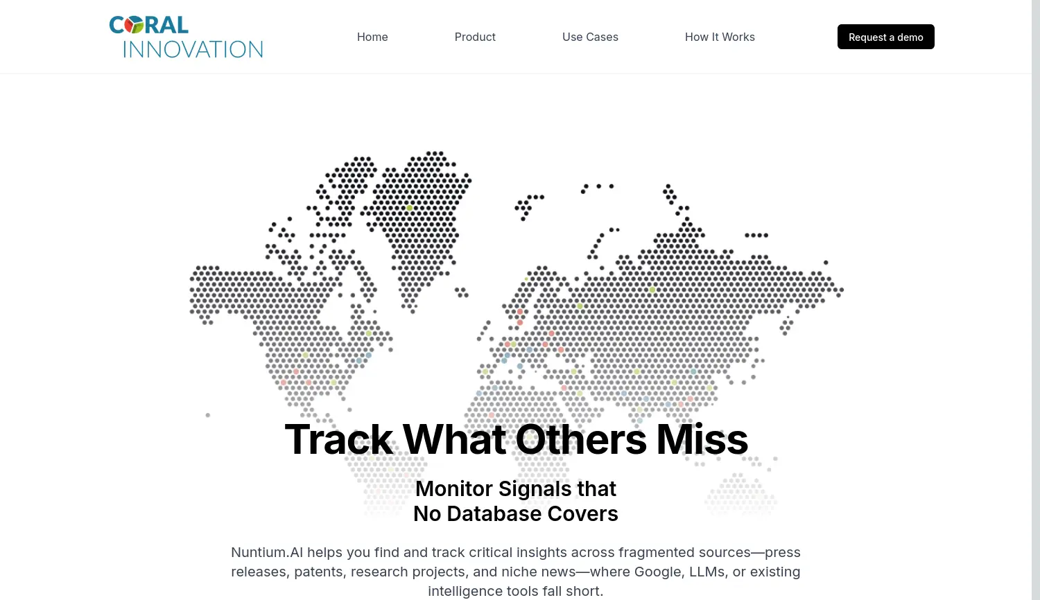 Website der Firma Coral Innovation GmbH