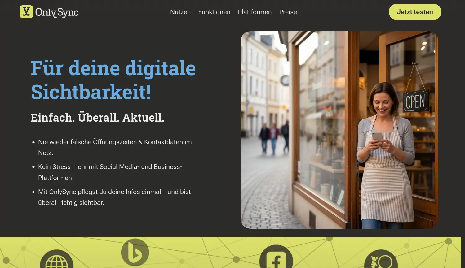 Website der Firma OnlySync GbR