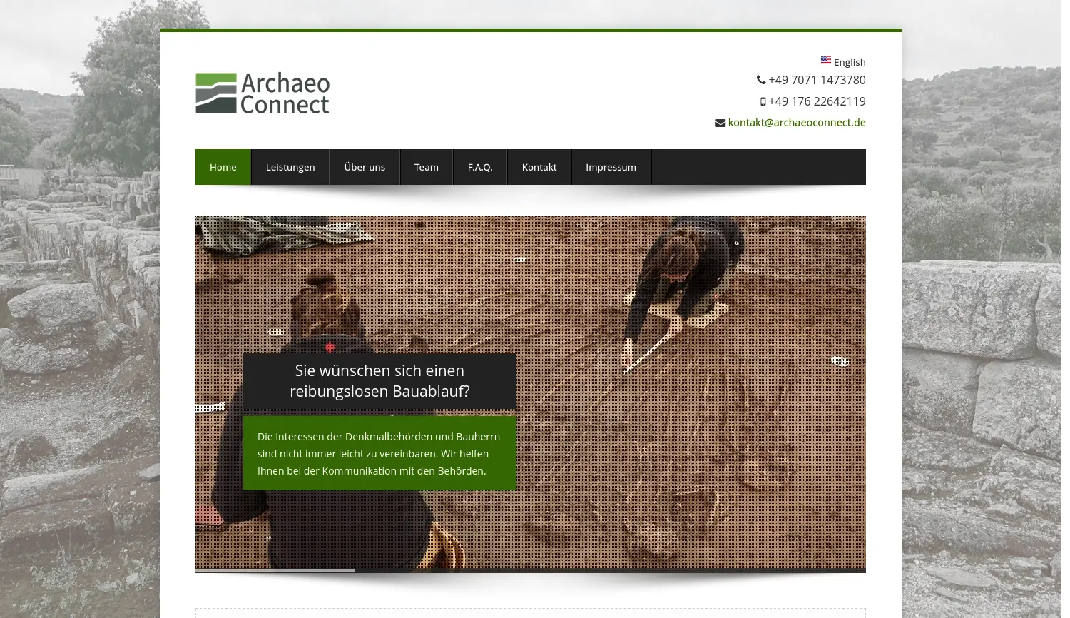 Website der Firma ArchaeoConnect GmbH