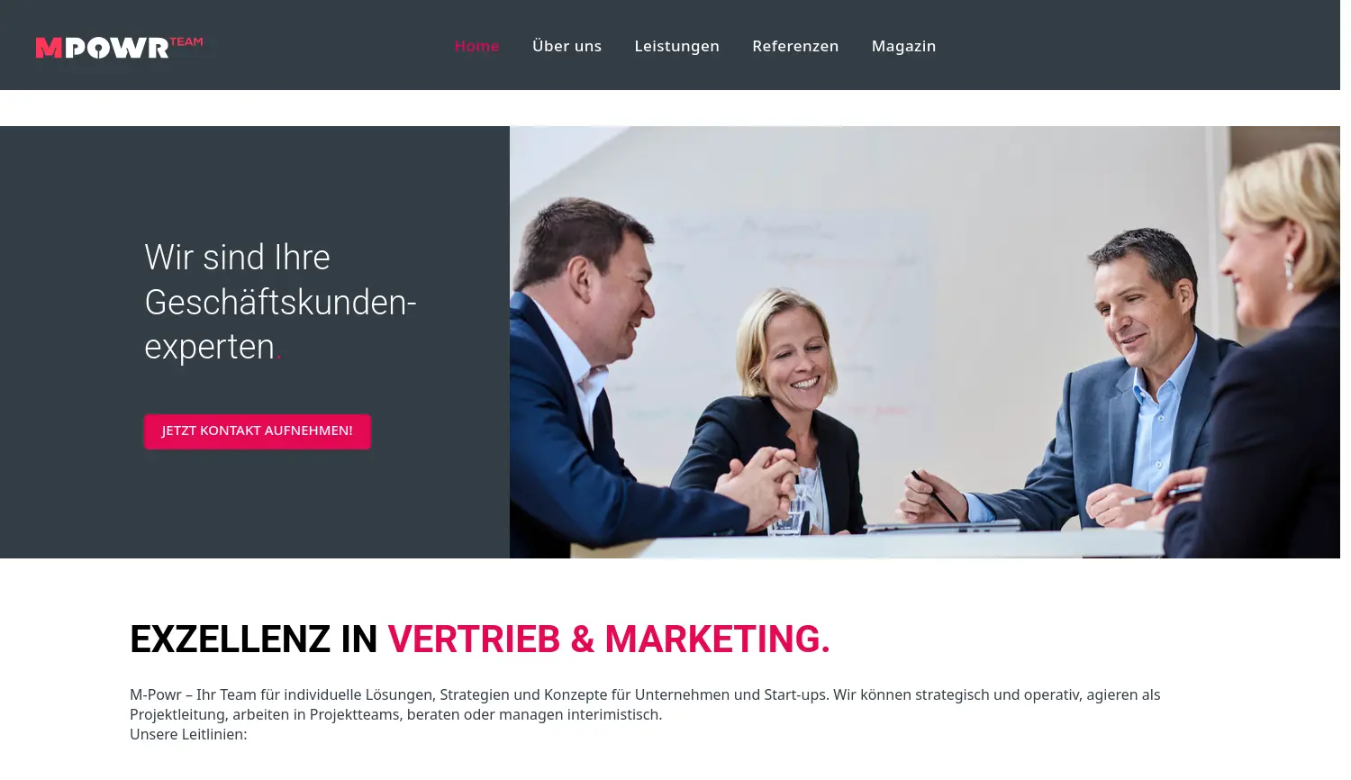 Website der Firma M-Powr Team GmbH