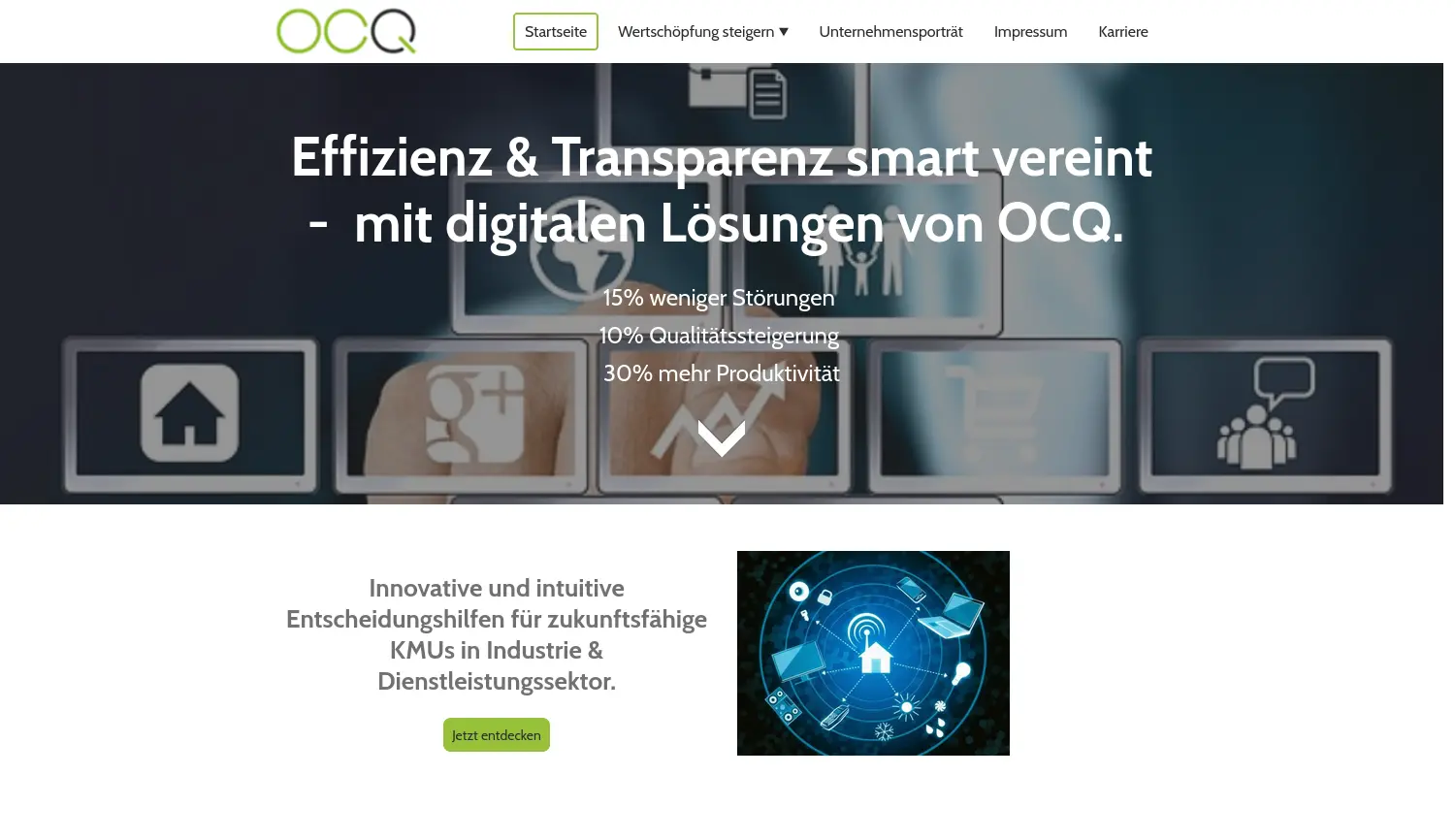 Website der Firma OCQ-soft GmbH & Co. KG