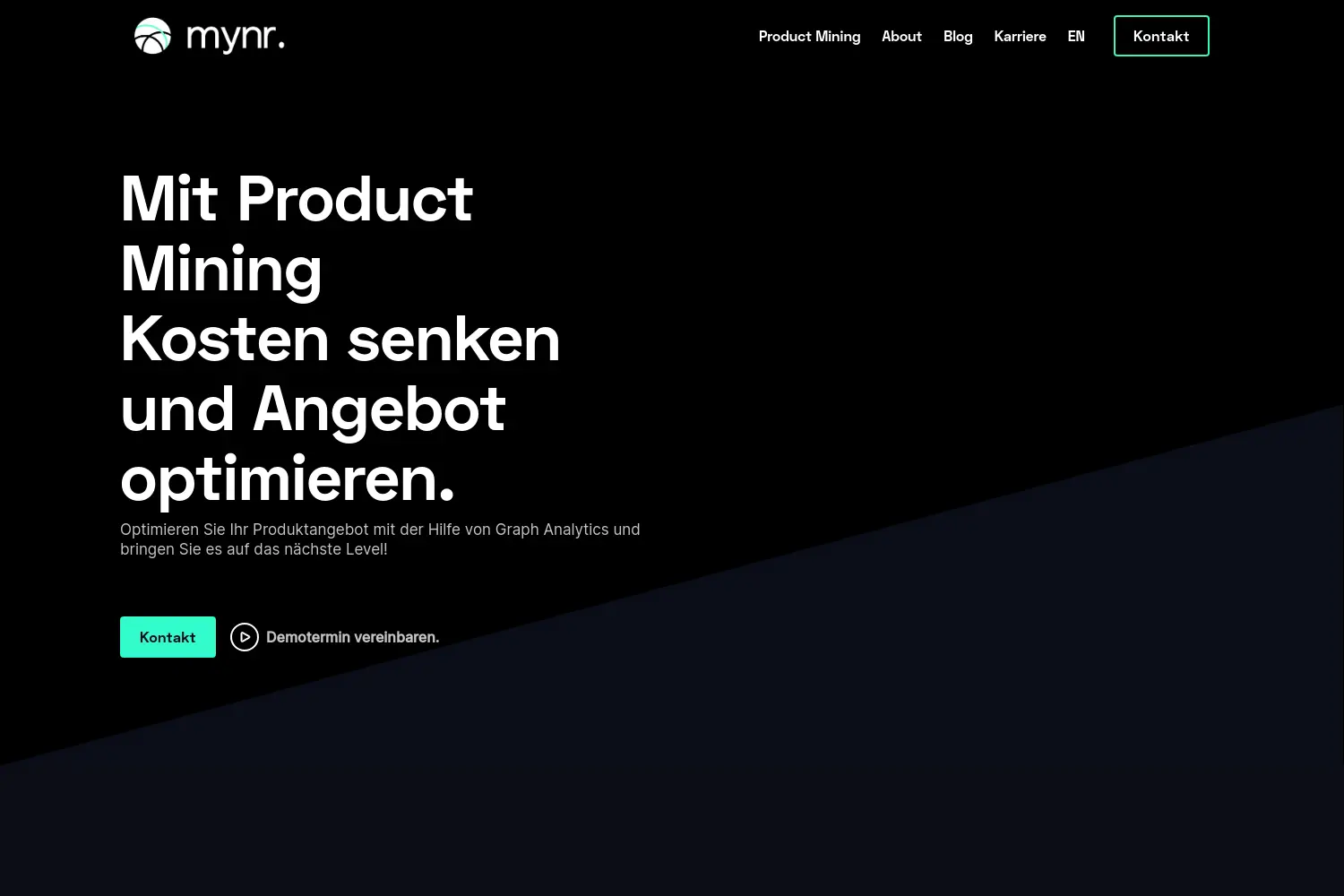 Website der Firma MYNR Product Mining GmbH