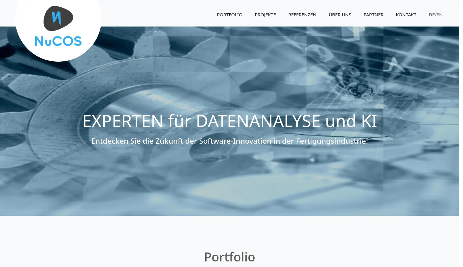 Website der Firma NuCOS GmbH