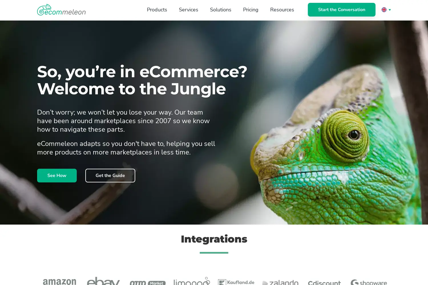 Website der Firma eCommeleon GmbH